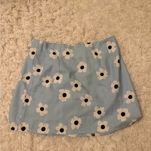 Princess Polly Light Blue Floral Mini Skirt